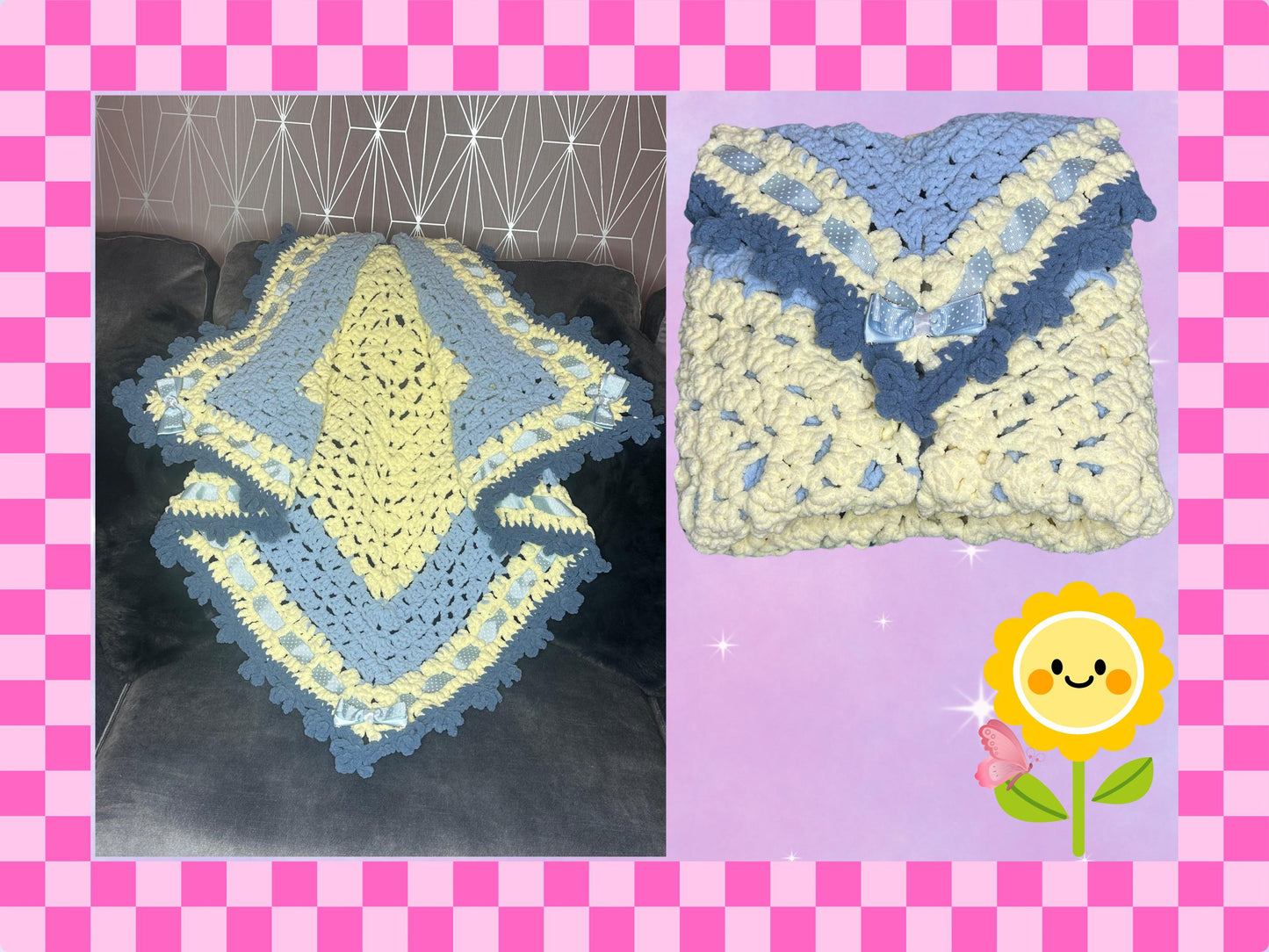 Luxury hand crocheted baby blanket