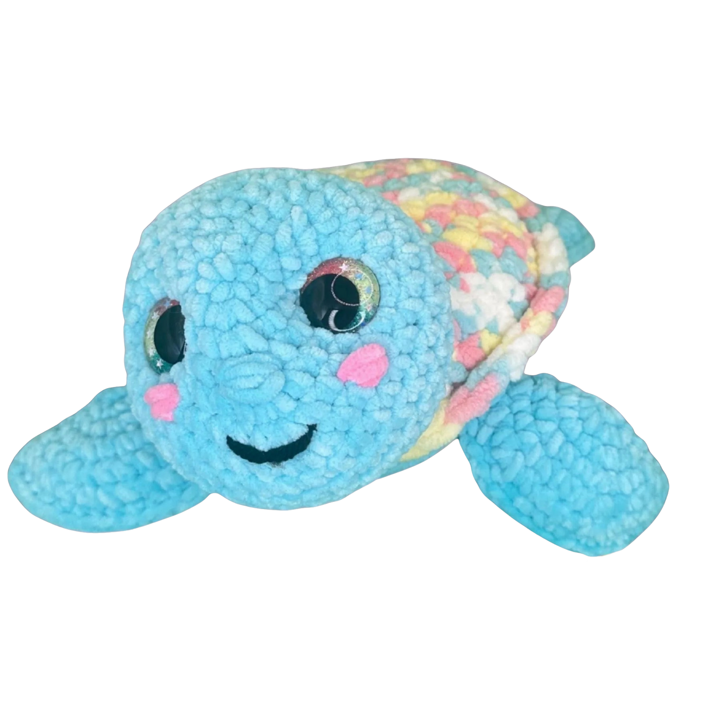 Anna the Hand Crocheted Rainbow Turtle