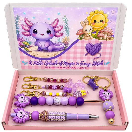 Artisan Crochet Tool Set – Axolotl Crochet Companion Gift Box 4.5mm Hook / Size 7