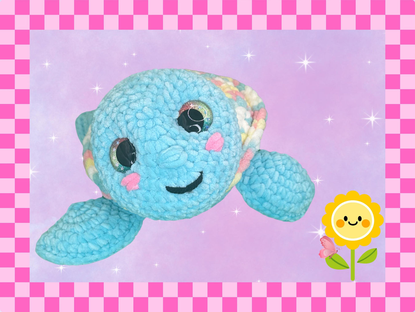 Adorable Hand crochet turtle plushie | Teddy bear soft toy | Rainbow turtle | Hand crafted | Crochet | Handmade | 28cm / 11 inch | gift |