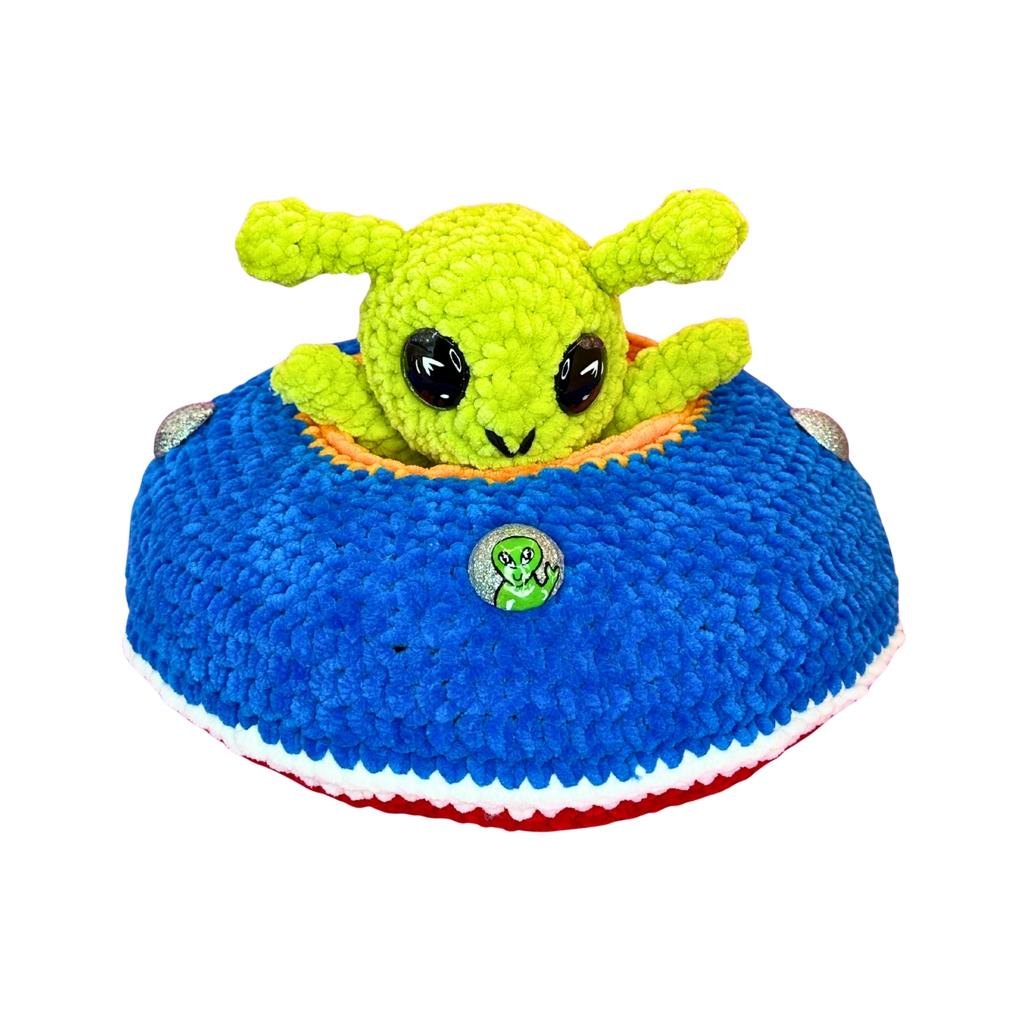 Hand Crocheted Alien & UFO Collectible – Alfie
