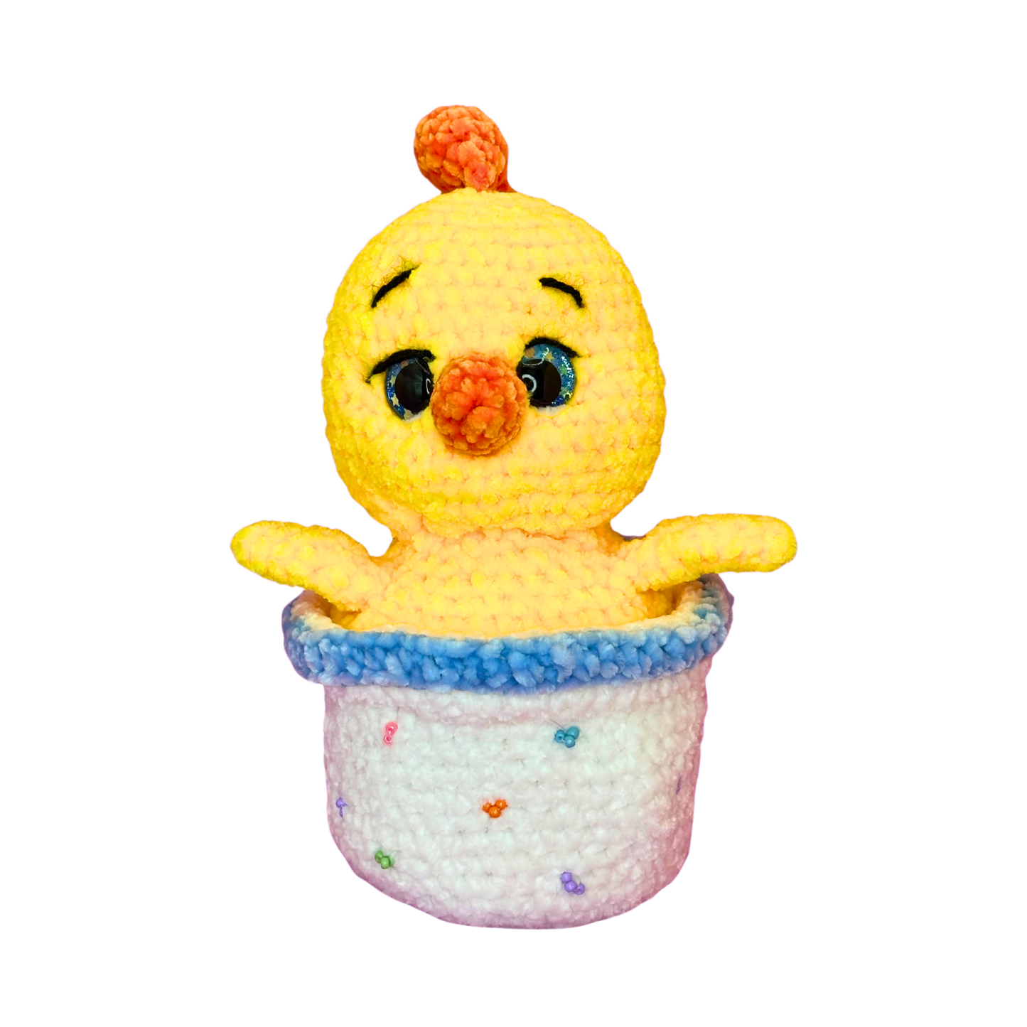Hand Crocheted Flower Pot Chick Collectible - Charlie