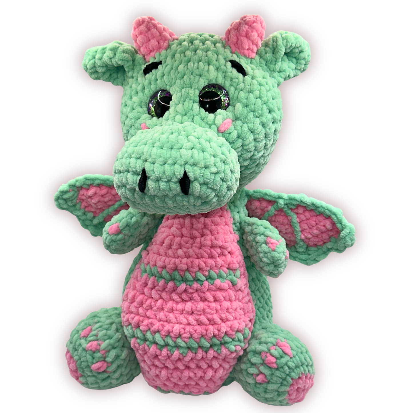 Hand Crocheted Pastel Dragon Collectible – Bubblegum