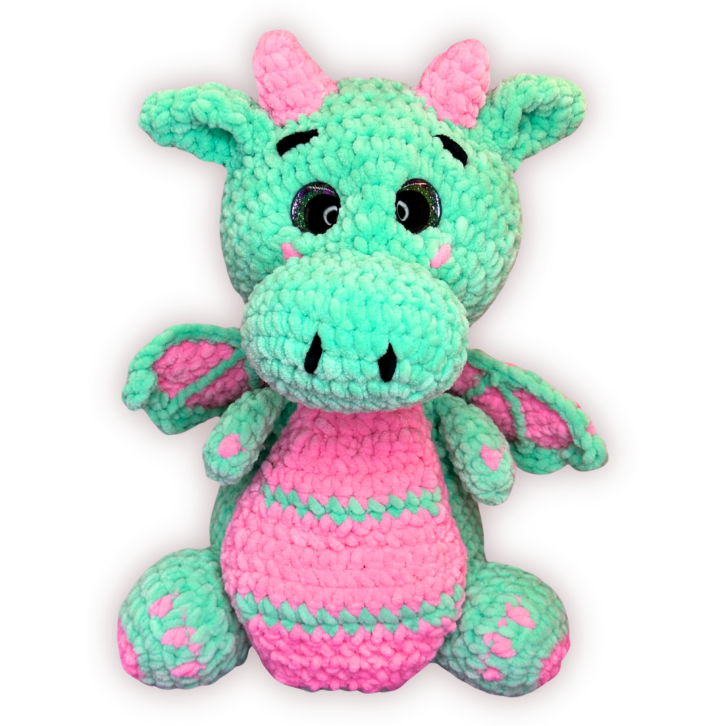 Hand Crocheted Pastel Dragon Collectible – Bubblegum