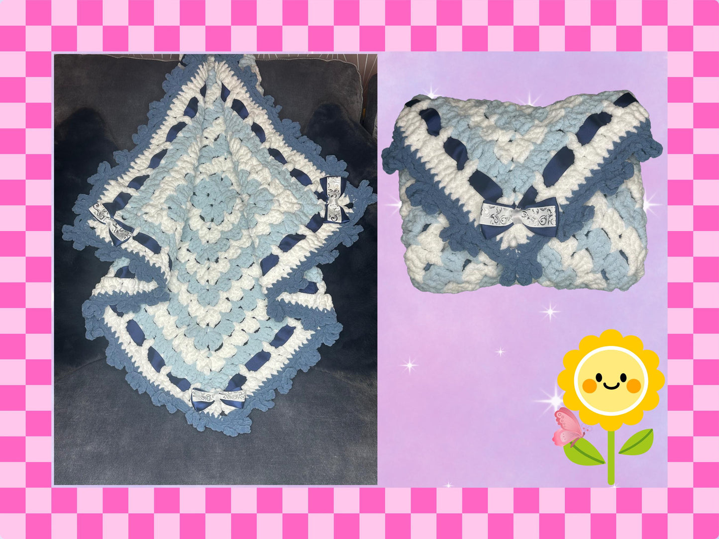 Luxury hand crocheted baby blanket