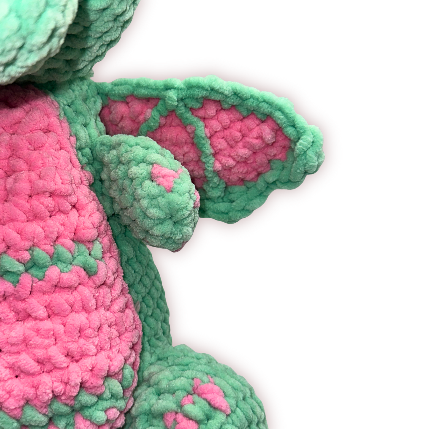 Hand Crocheted Pastel Dragon Collectible – Bubblegum