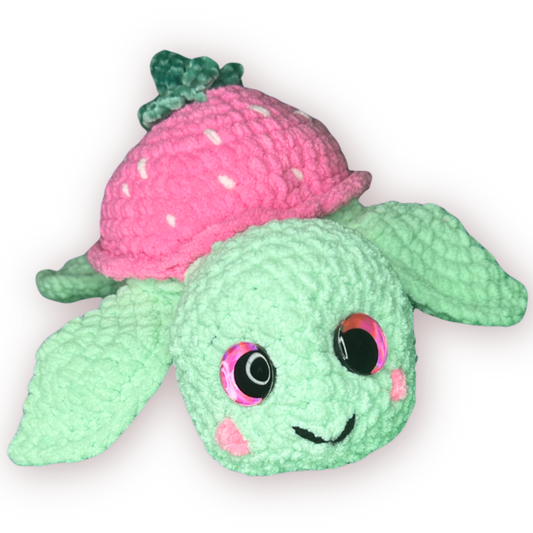 Hand Crocheted Strawberry Turtle Collectible – Gemma