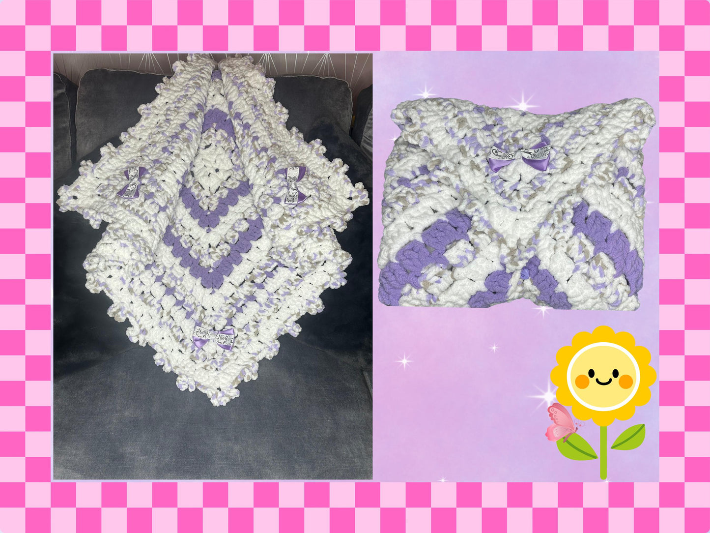 Luxury hand crocheted baby blanket