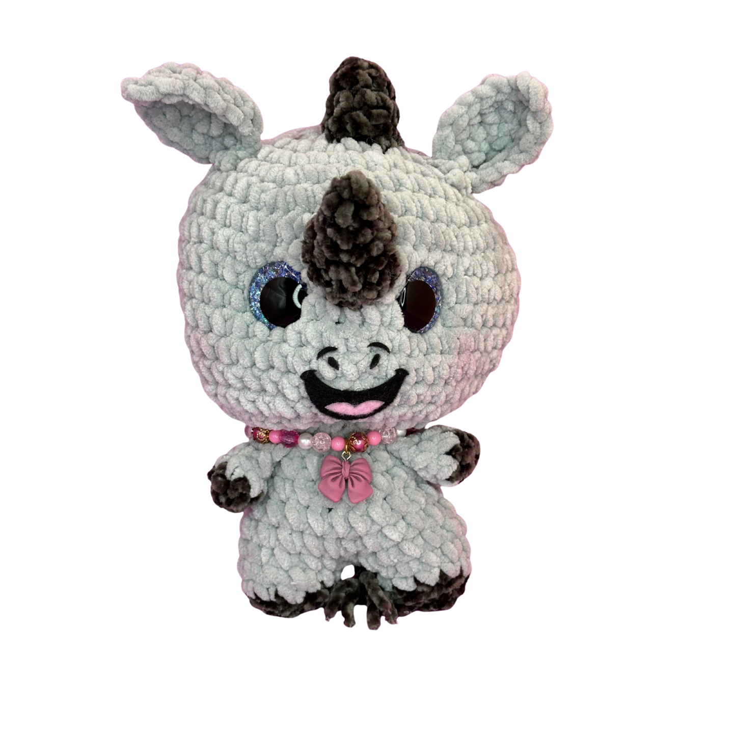 Hand Crocheted Bow Baby Rhino – Rhianna