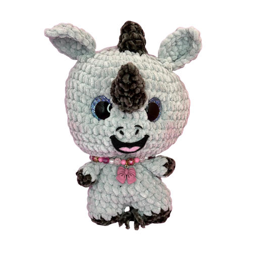 Hand Crocheted Bow Baby Rhino – Rhianna