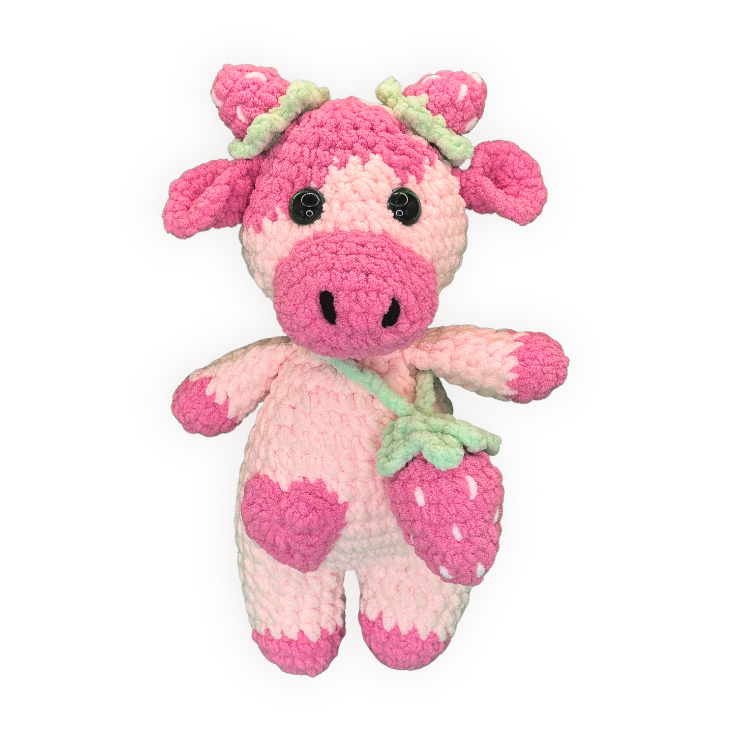 Hand Crocheted Strawberry Cow – Rosie