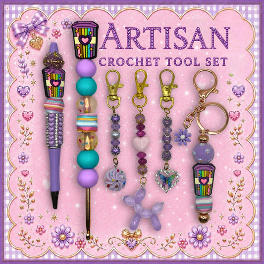 Pastel Coffee Artisan Crochet Tool Gift Set – 4mm Milwards Hook