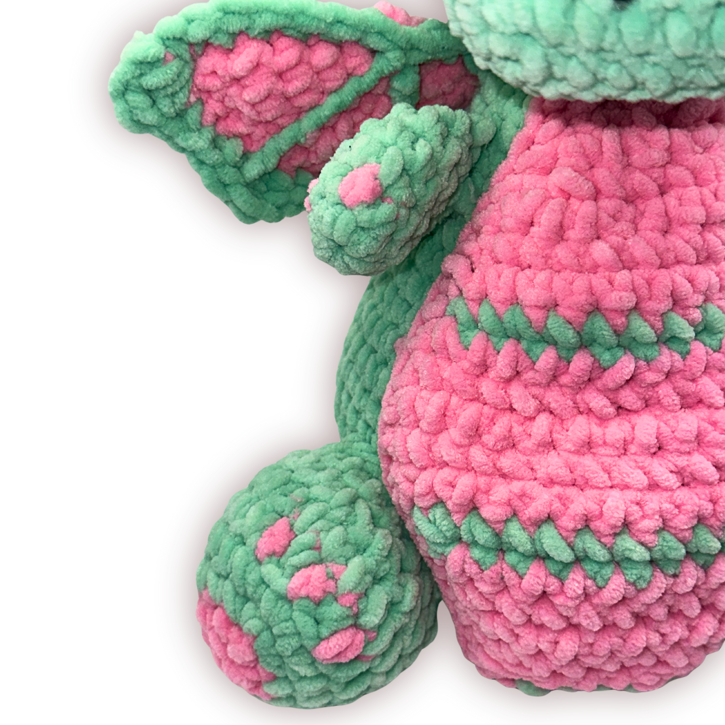 Hand Crocheted Pastel Dragon Collectible – Bubblegum