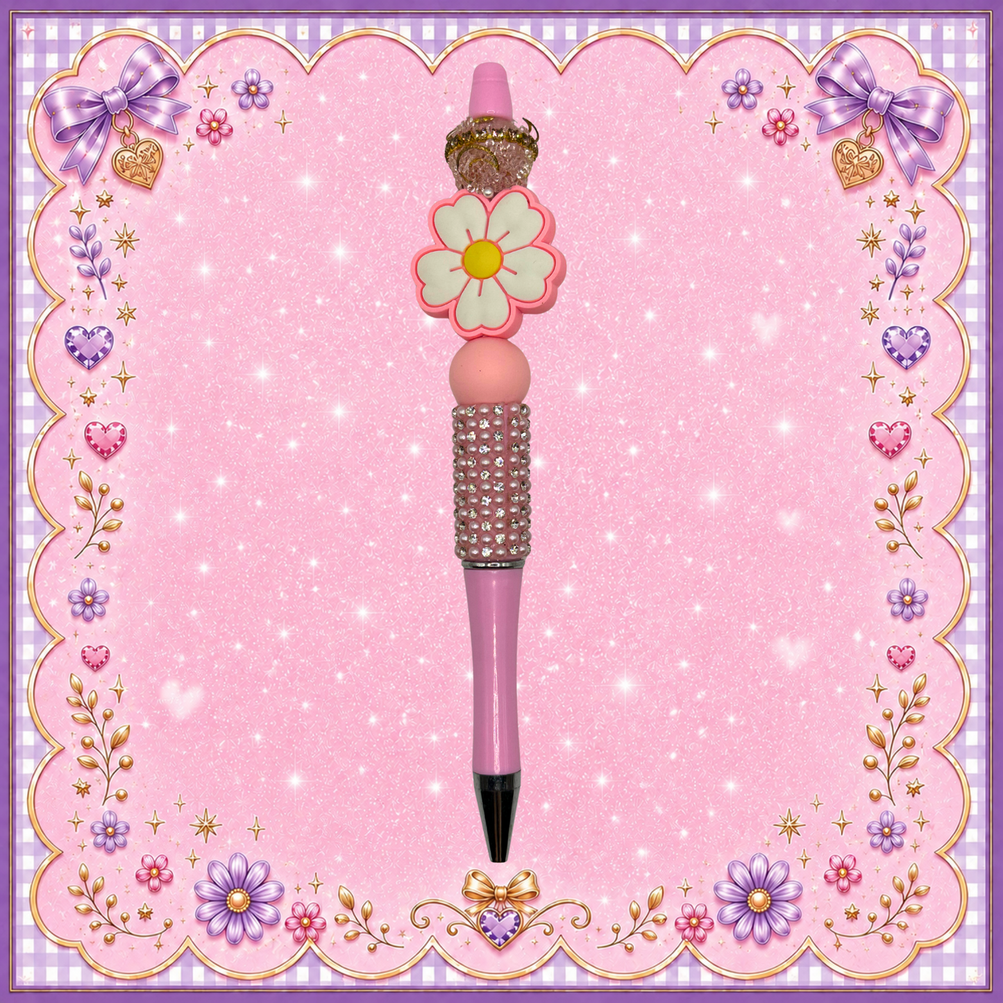 Pink Daisies Artisan Crochet Tool Set – 3.5mm / E-4 Crochet Hook Gift Box