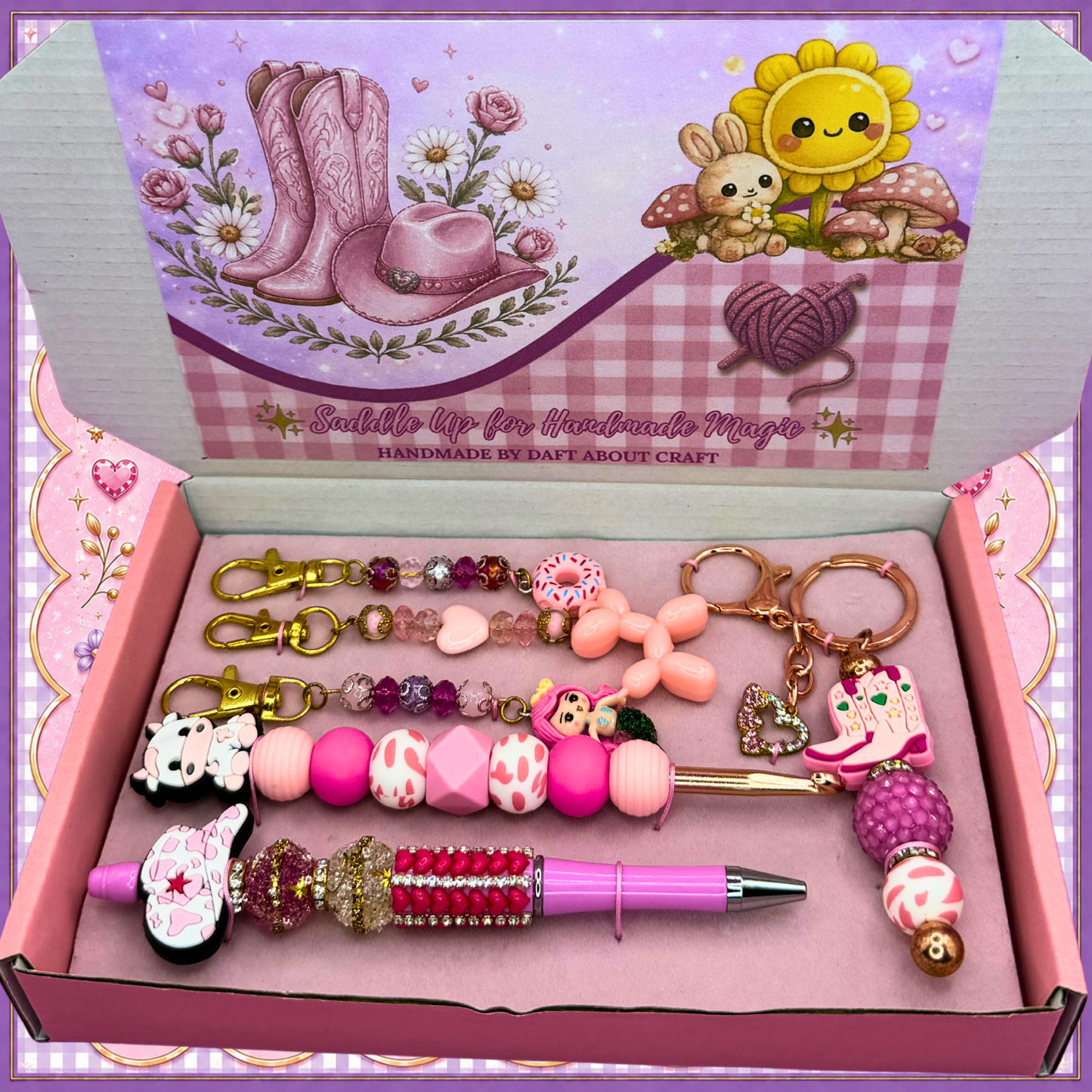 Pink Cowgirl Artisan Crochet Tool Set – 5.5mm / I-9 Crochet Hook Gift Box