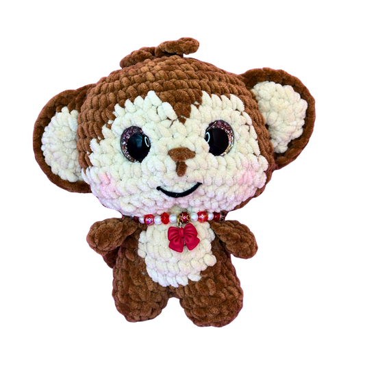 Hand Crocheted Bow Baby Monkey – Marshall
