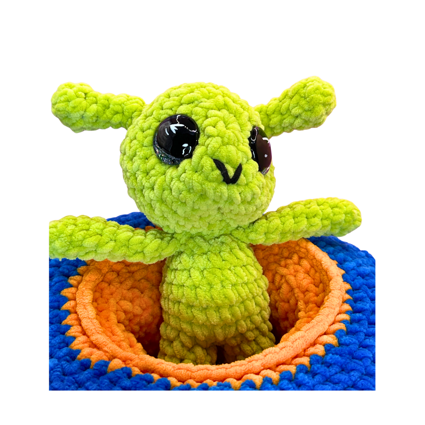 Hand Crocheted Alien & UFO Collectible – Alfie
