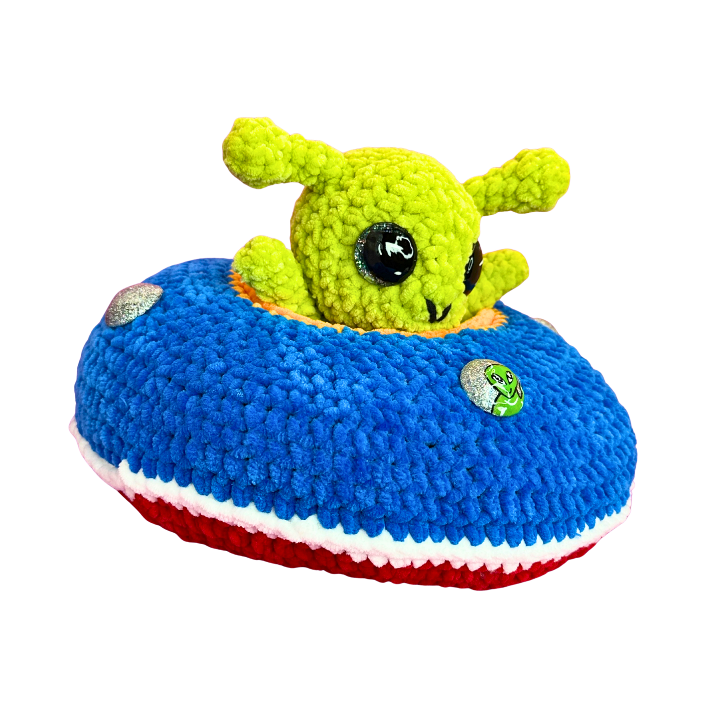 Hand Crocheted Alien & UFO Collectible – Alfie