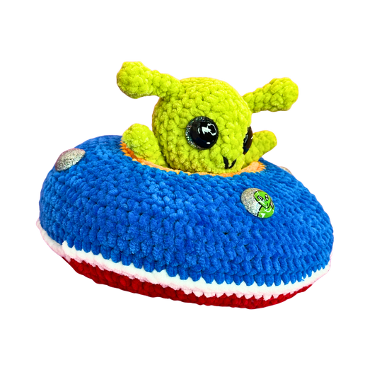 Hand Crocheted Alien & UFO Collectible – Alfie