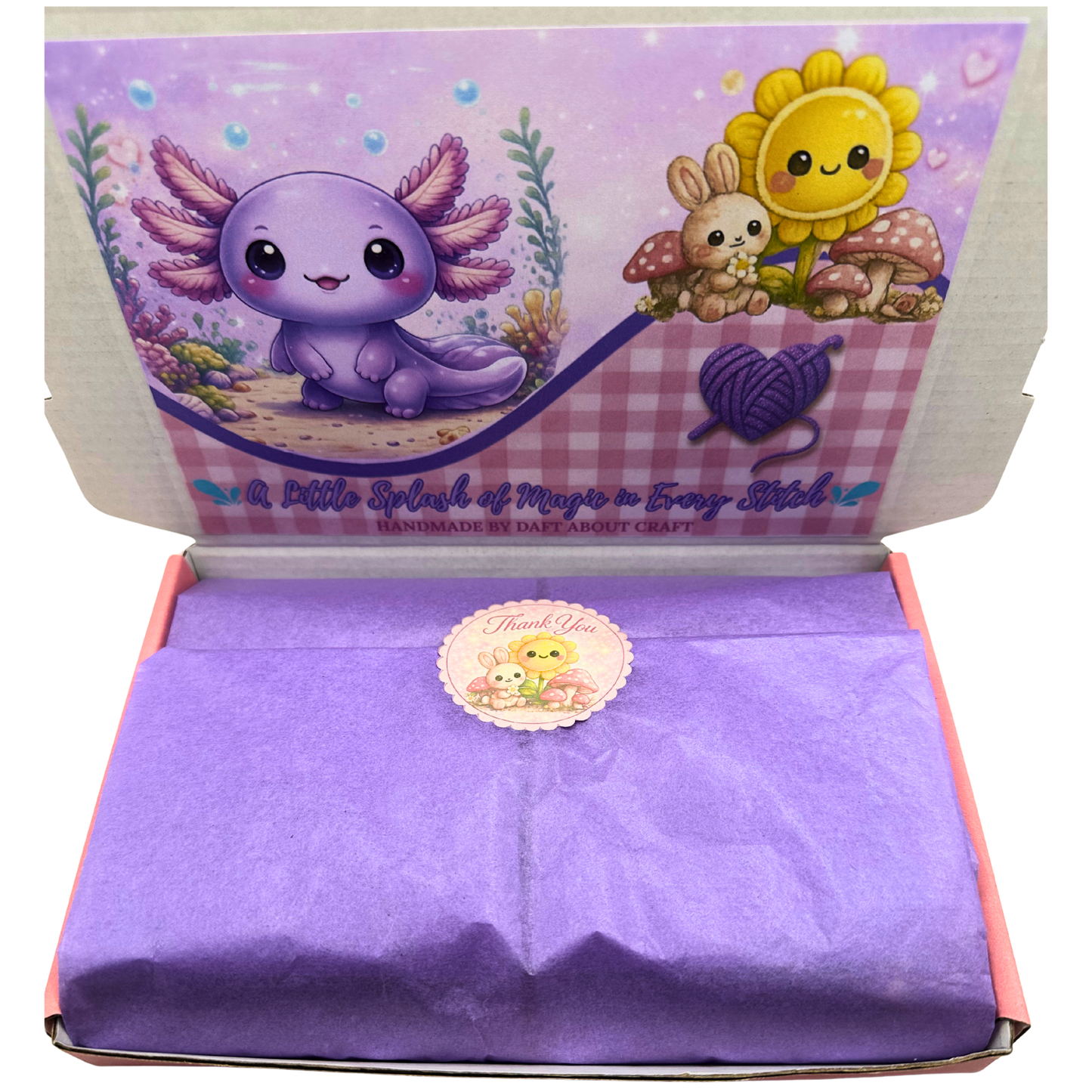 Artisan Crochet Tool Set – Axolotl Crochet Companion Gift Box 4.5mm Hook / US Size 7