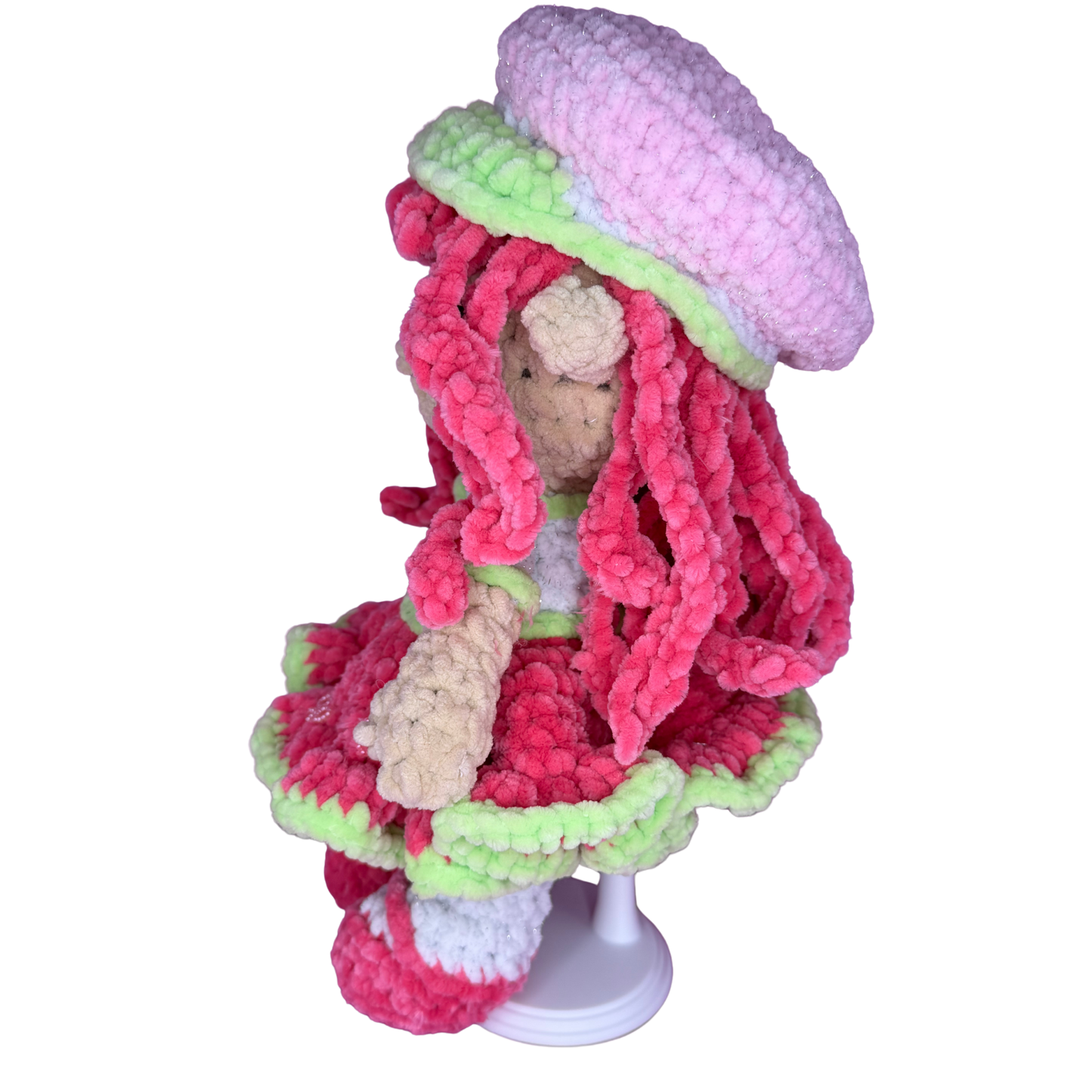 Hand Crocheted Strawberry Art Doll Collectible – Summer