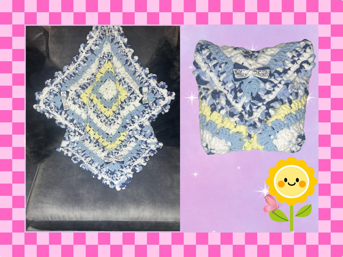 Luxury hand crocheted baby blanket