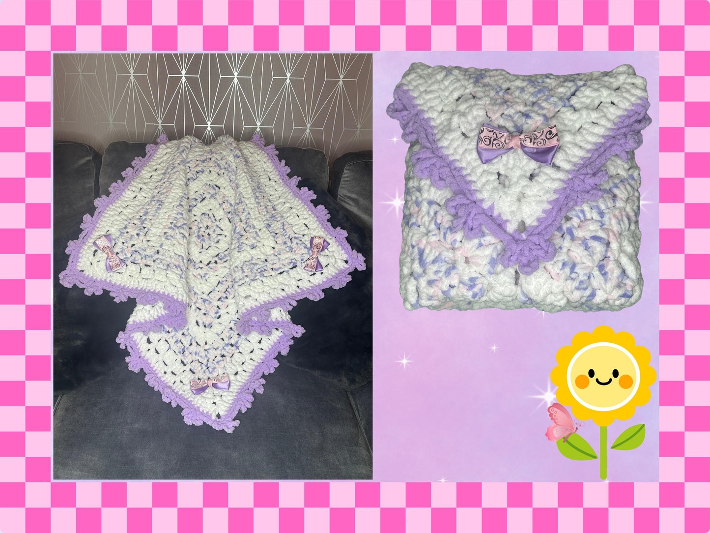 Luxury hand crocheted baby blanket