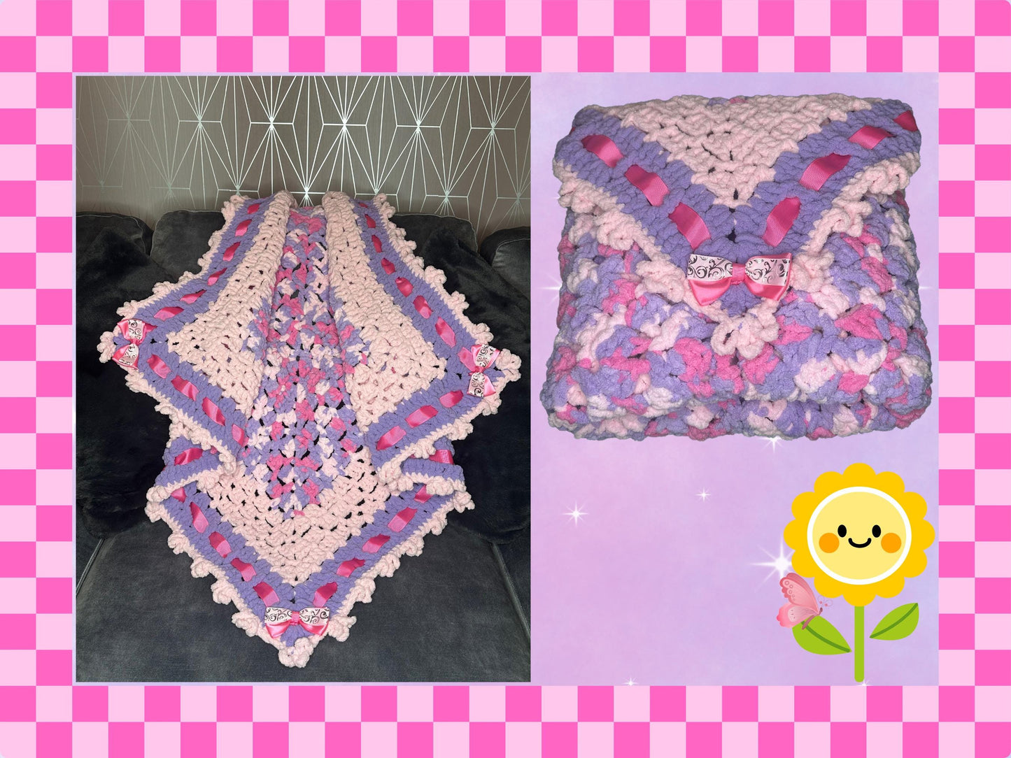 Luxury hand crocheted baby blanket