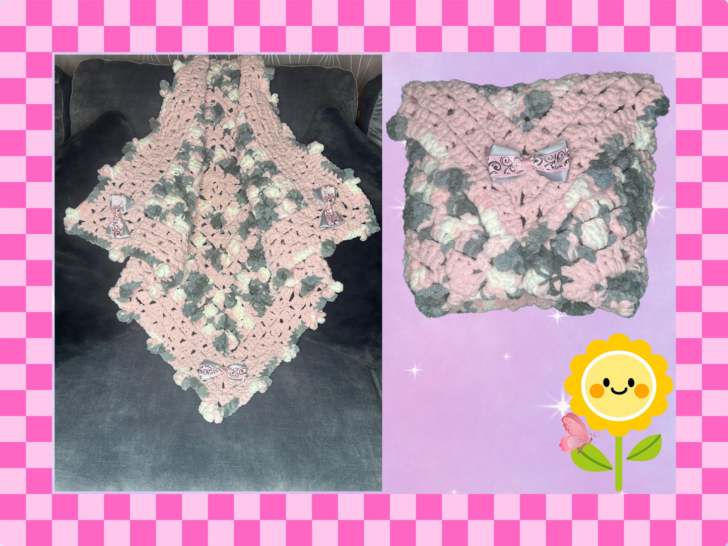 Luxury hand crocheted baby blanket