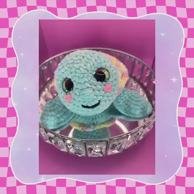 Adorable Hand crochet turtle plushie | Teddy bear soft toy | Rainbow turtle | Hand crafted | Crochet | Handmade | 28cm / 11 inch | gift |