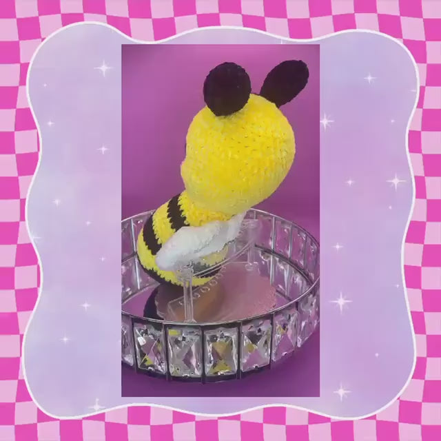 Adorable Hand crocheted bumble bee plush soft toy | chenille yarn plushie | handmade stuffed animal | amigarumi teddy | hand crafted crochet