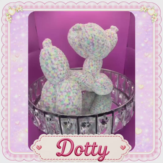 Hand Crocheted Balloon Dog - Dotty