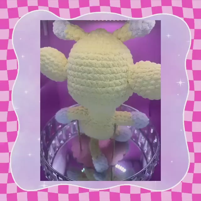 Adorable hand crocheted baby giraffe plushie | hand crafted | chenille yarn | stuffed animal | handmade soft toy | amigarumi | cute gift |