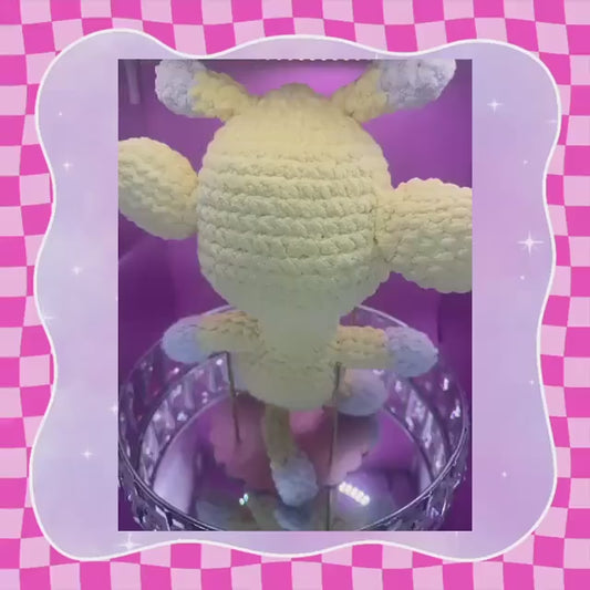 Adorable hand crocheted baby giraffe plushie | hand crafted | chenille yarn | stuffed animal | handmade soft toy | amigarumi | cute gift |